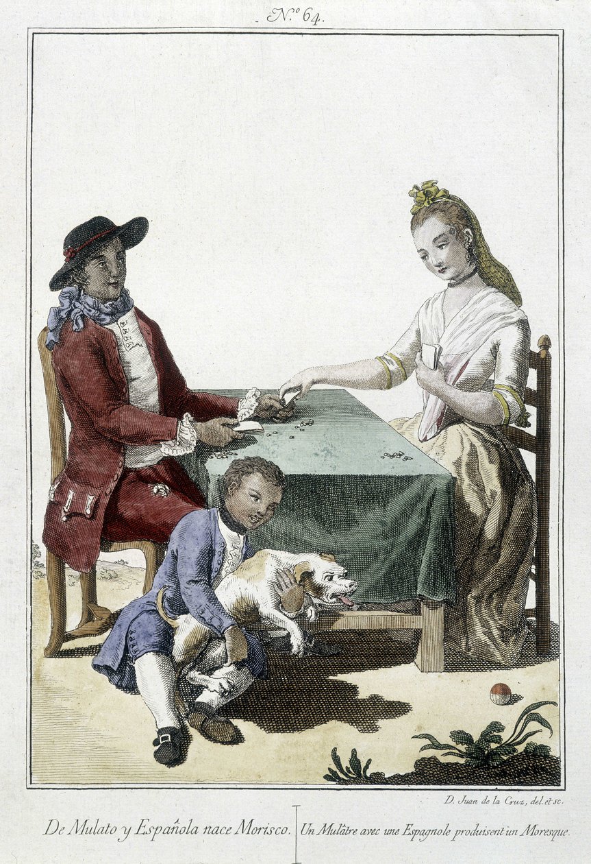 Un mulato y una española dan a luz a un moro de Unknown artist