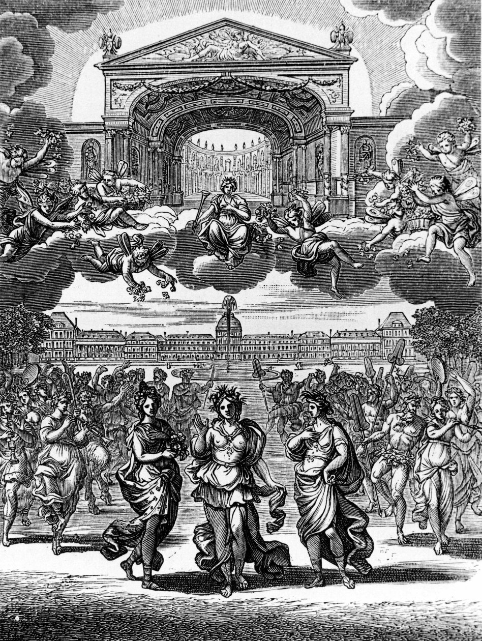 Una escena de Alceste de Jean Baptiste Lully (Giovanni Battista Lulli) (1632-1687). de Unknown artist