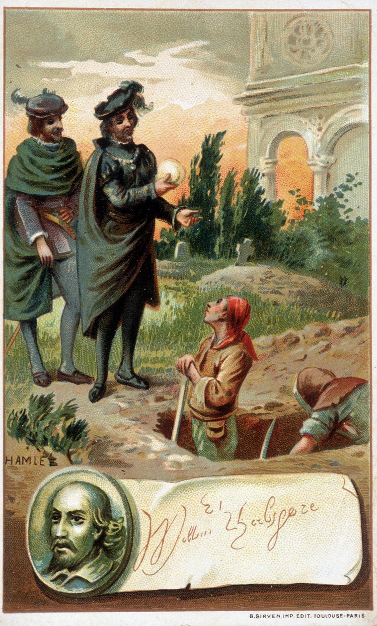 Una escena de “Hamlet” por William Shakespeare - cromo. finales del siglo XIX de Unknown artist