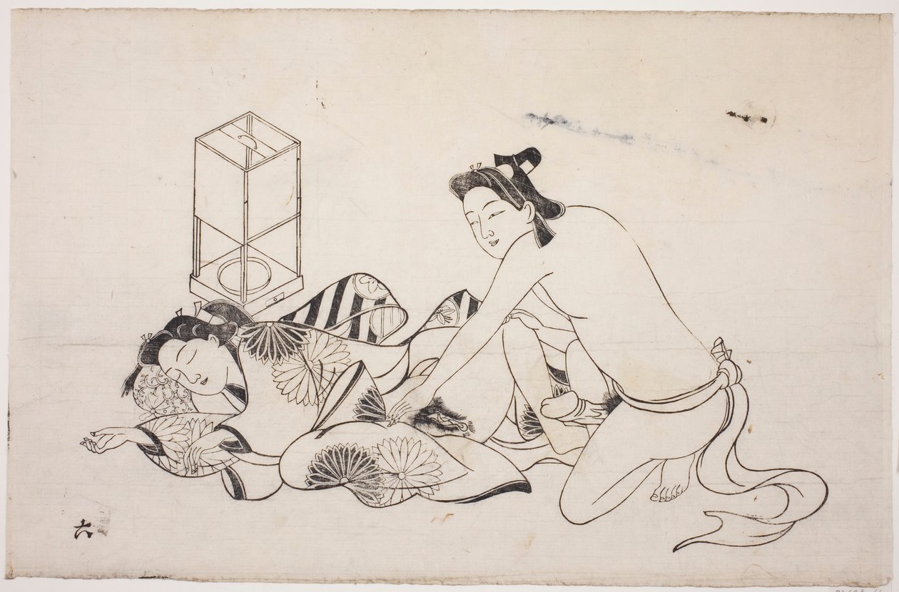 Una hoja de un álbum shunga de Unknown artist