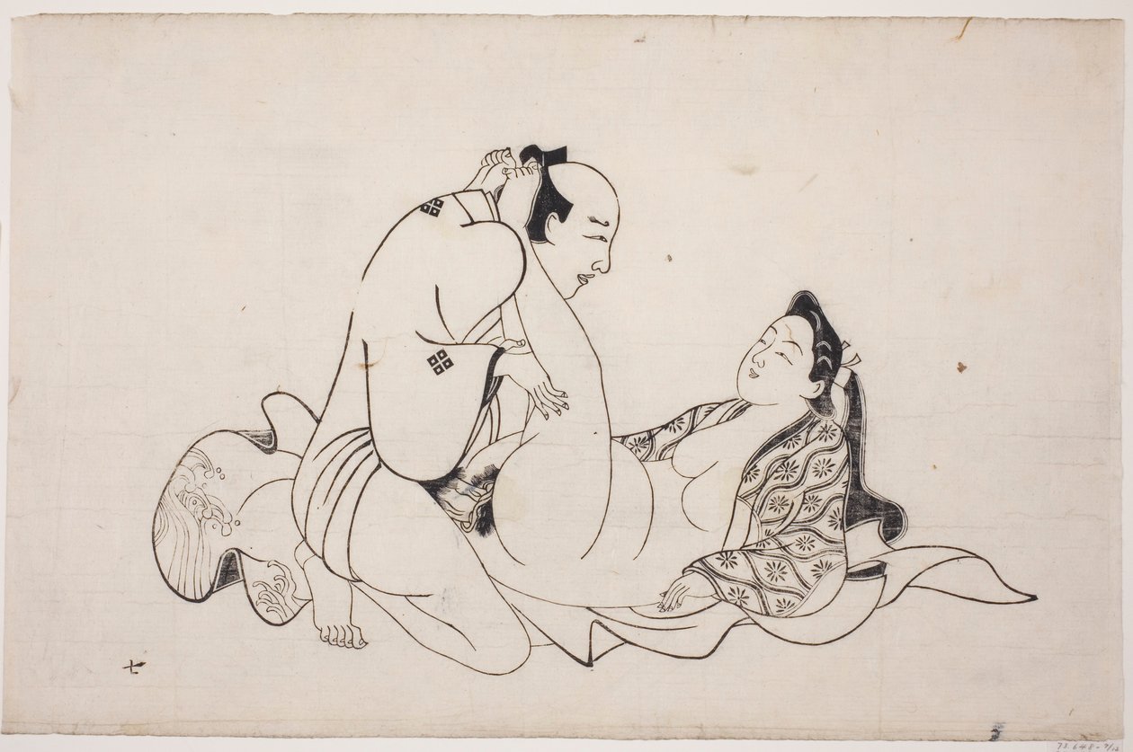 Una hoja de un álbum shunga de Unknown artist