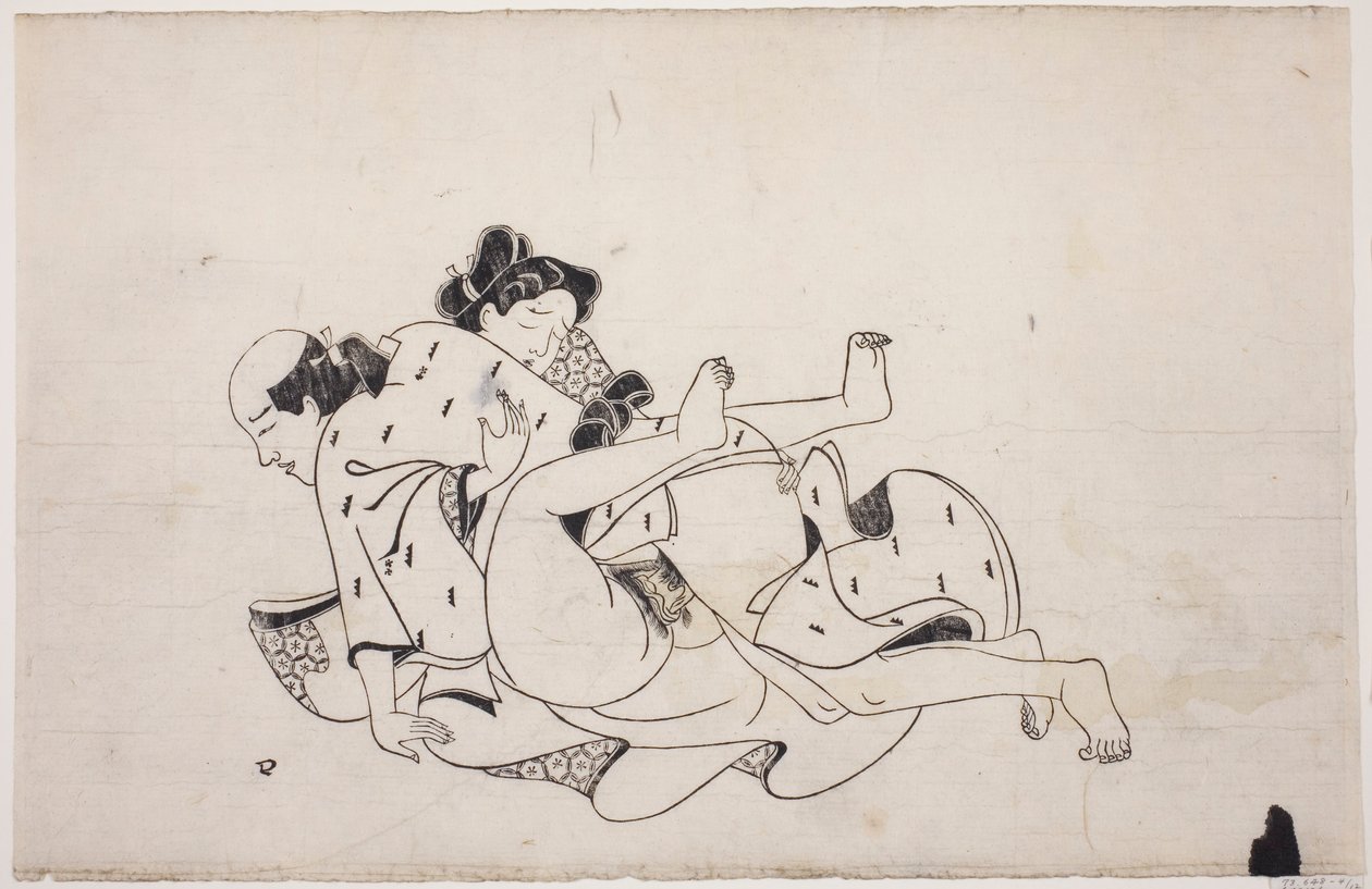 Una hoja de un álbum shunga de Unknown artist