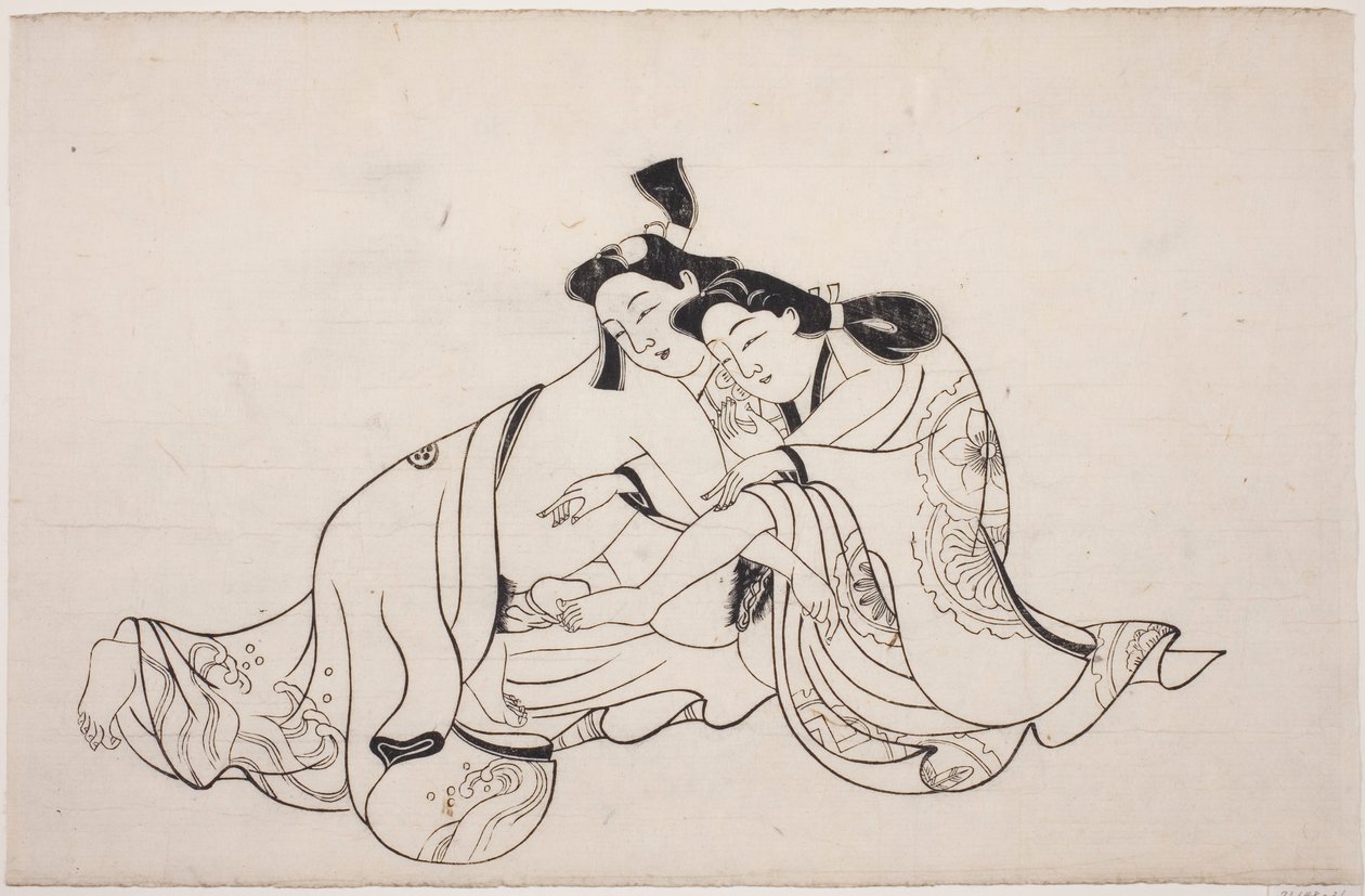 Una hoja de un álbum shunga de Unknown artist