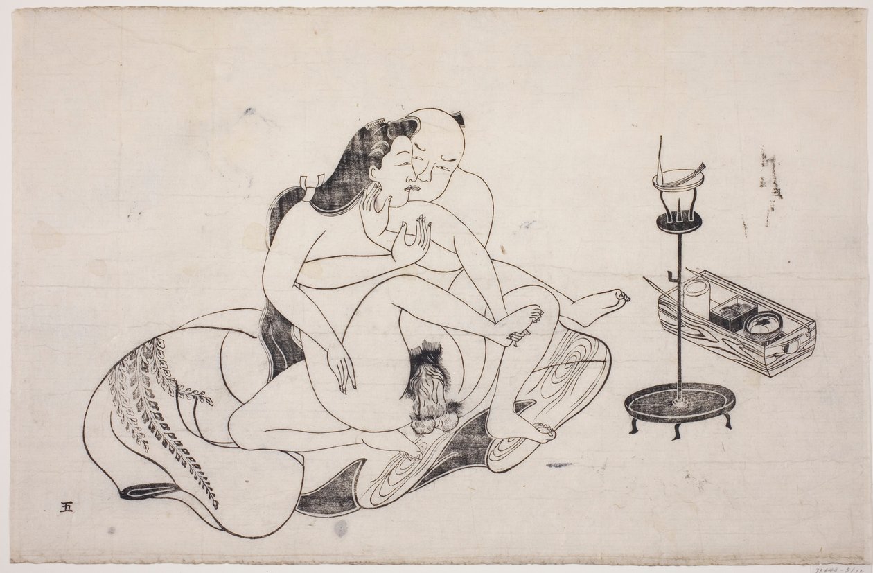 Una hoja de un álbum shunga de Unknown artist