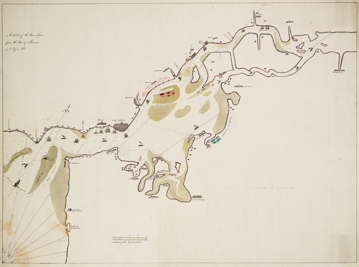 Croquis del río Tajo desde la Barra de Alcacova hasta el Agujero del Ataúd de Unknown artist