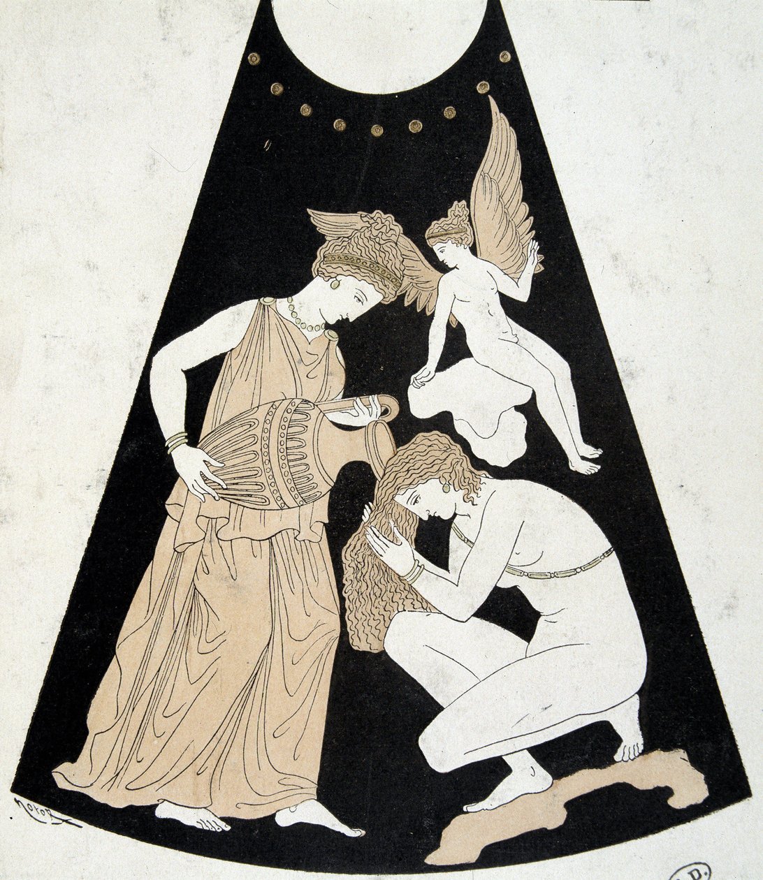 El tocador de una mujer - facsímil de un jarrón griego de Unknown artist