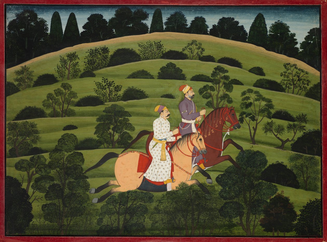 Akrura Rides Toward Dwarka, page from the large Basohli Bhagavata Purana de Unknown artist