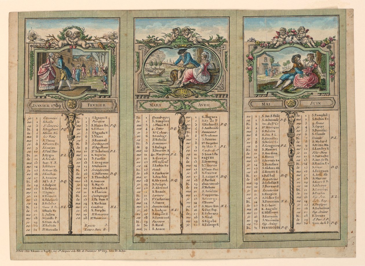 Almanaque para 1789 de Unknown artist