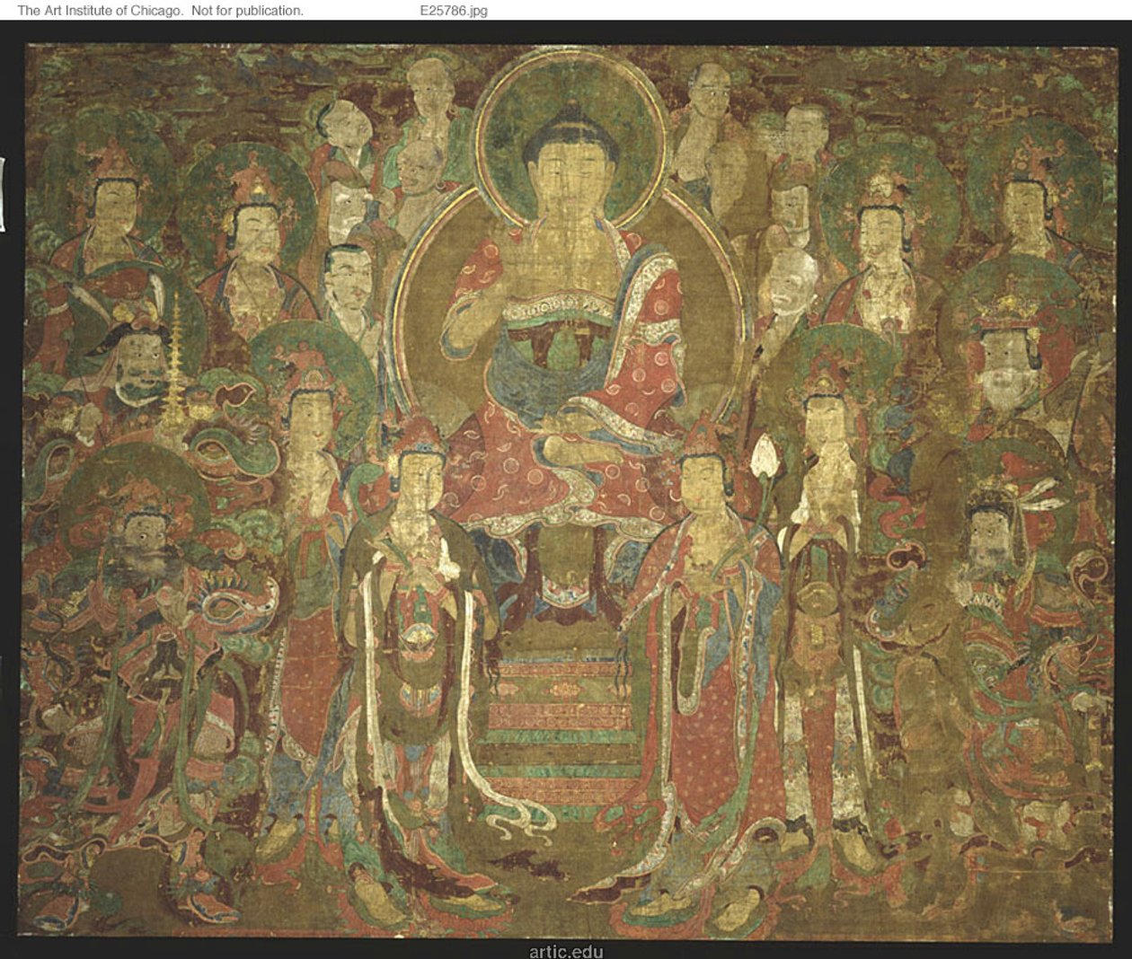 Buda Amitabha con Asamblea 아미타불회도 de Unknown artist