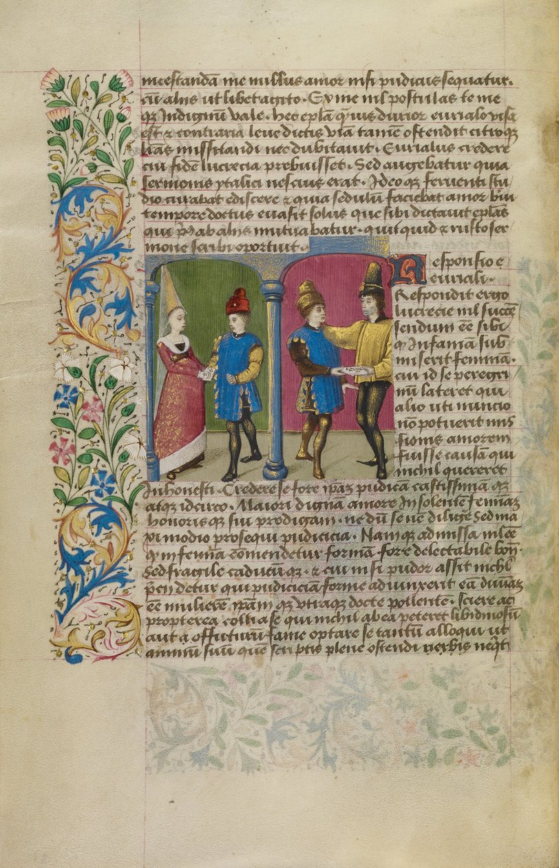 Intercambio de cartas entre Euríalo y Lucrecia de Unknown artist