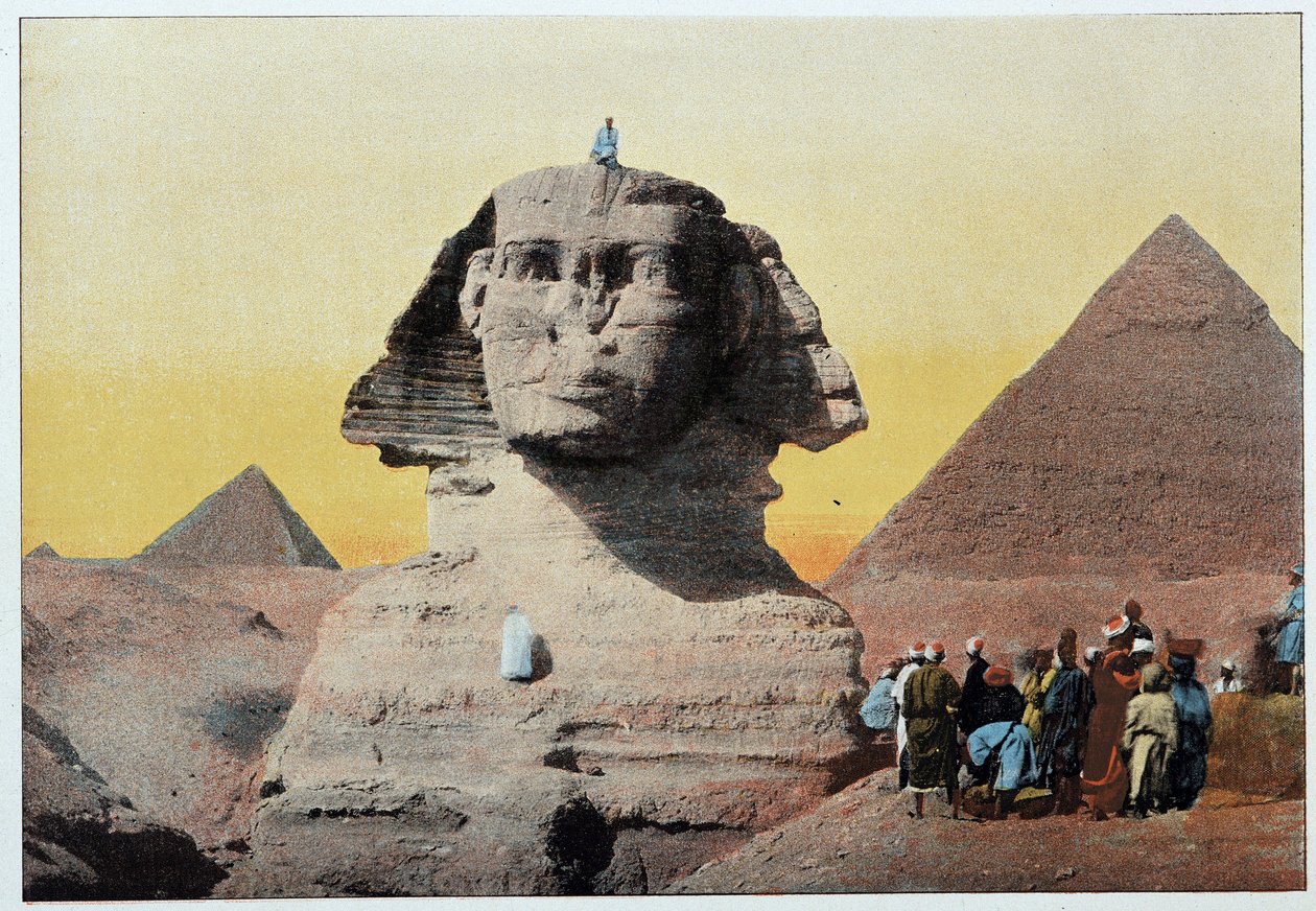 Antiguo Egipto: la esfinge y las pirámides de Giza. Finales del siglo XIX. de Unknown artist