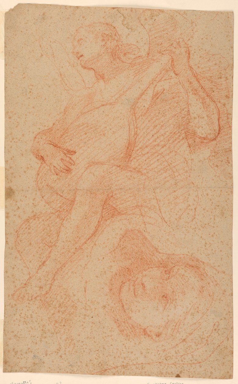 Ángel tocando laúd; Verso ángeles con cruz de Unknown artist