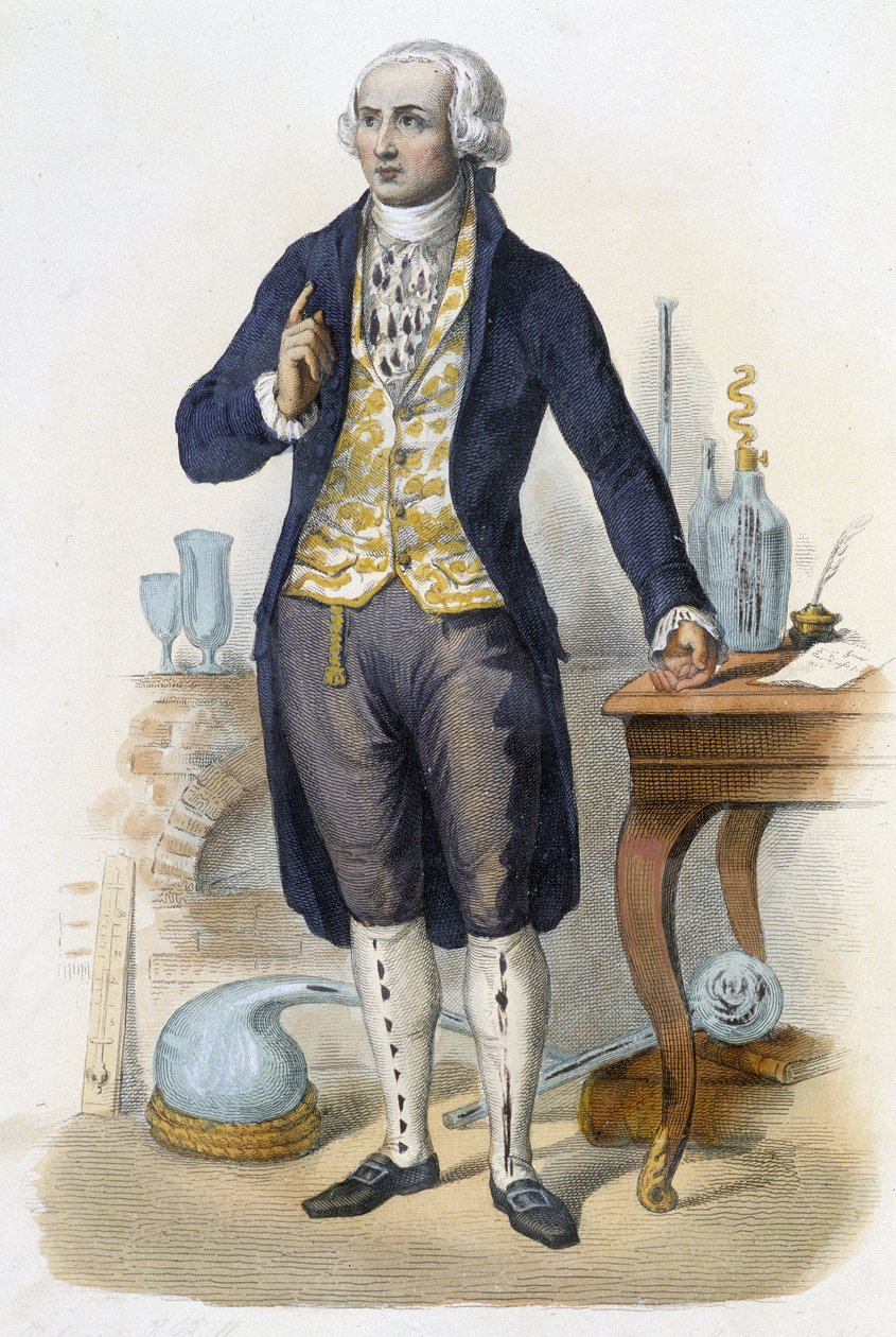 Antoine Laurent de Lavoisier en "Le Plutarque français" ed. Mennechet, París de Unknown artist