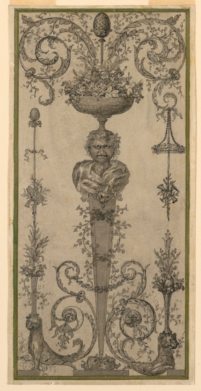 Diseño de arabesco para un panel de Unknown artist