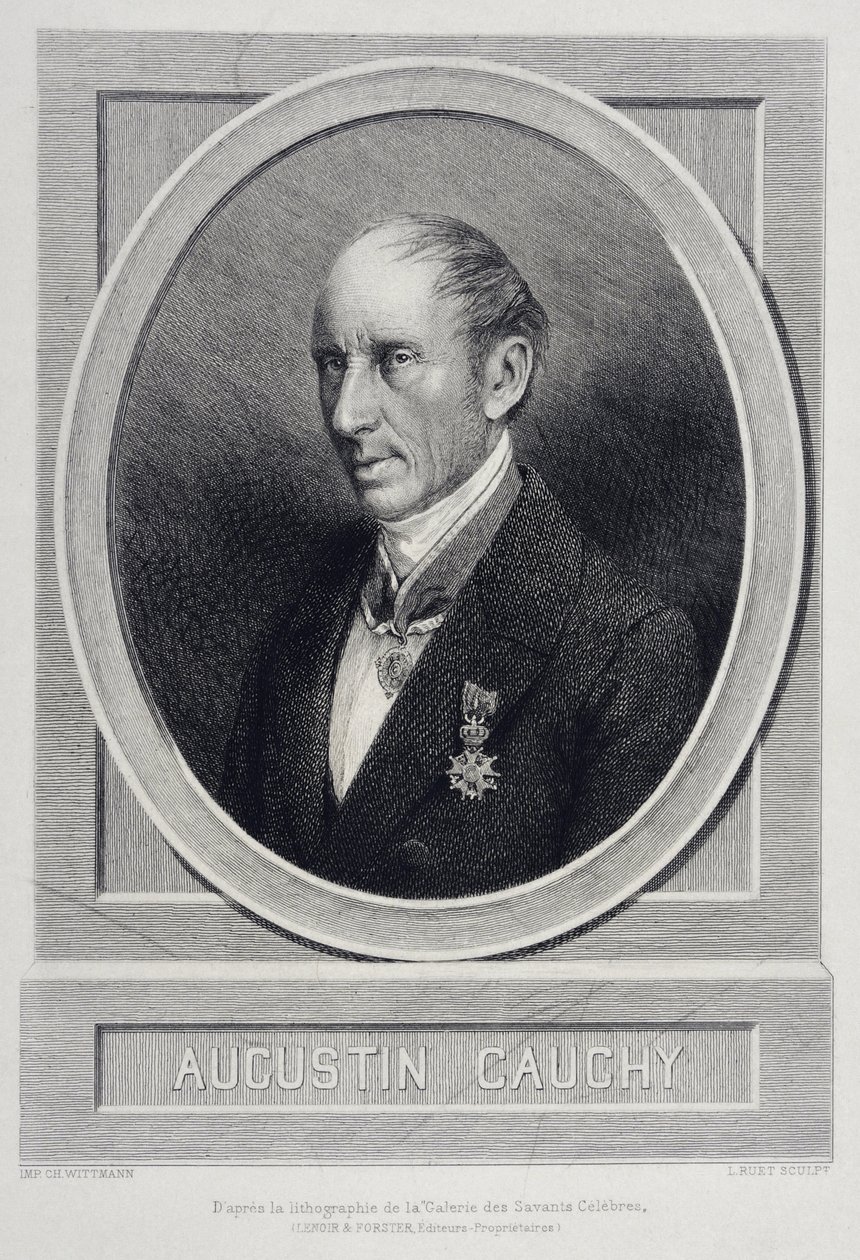 Augustin Louis Cauchy 1789-1857 matemático inglés - grabado de Unknown artist