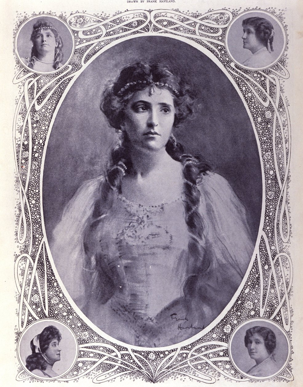 Cantante australiana Nellie (Nelly) Melba (1861-1931), acuarela de finales del siglo XIX de Unknown artist