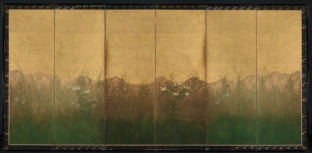 Autumn Evening with Full Moon on Musashino Plain de Unknown artist