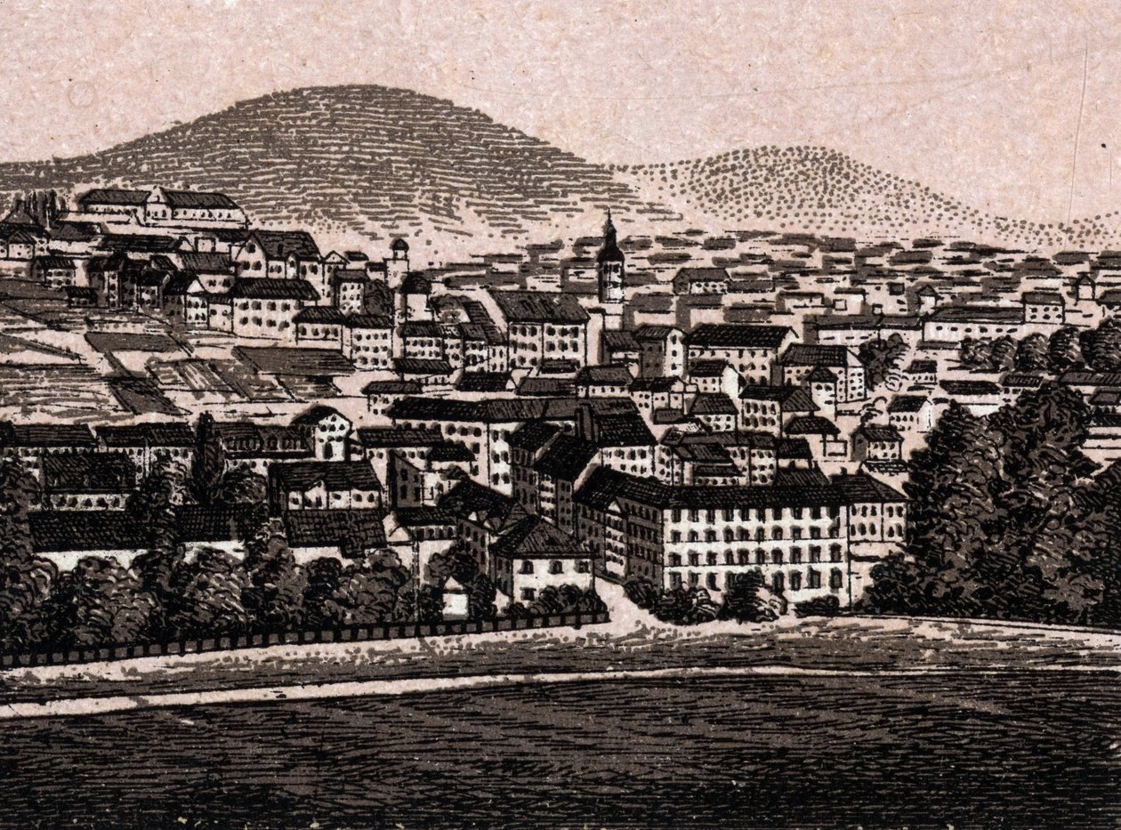 Baden Baden (Baden-Baden), Alemania: vista de la ciudad (Vista General). en “El mundo ilustrado 168 vistas” Sin fecha (finales del siglo XIX) de Unknown artist