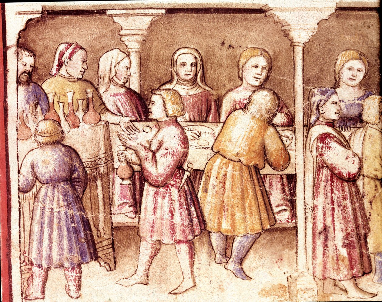 Escena de banquete en una rica mansión de Padua de Unknown artist