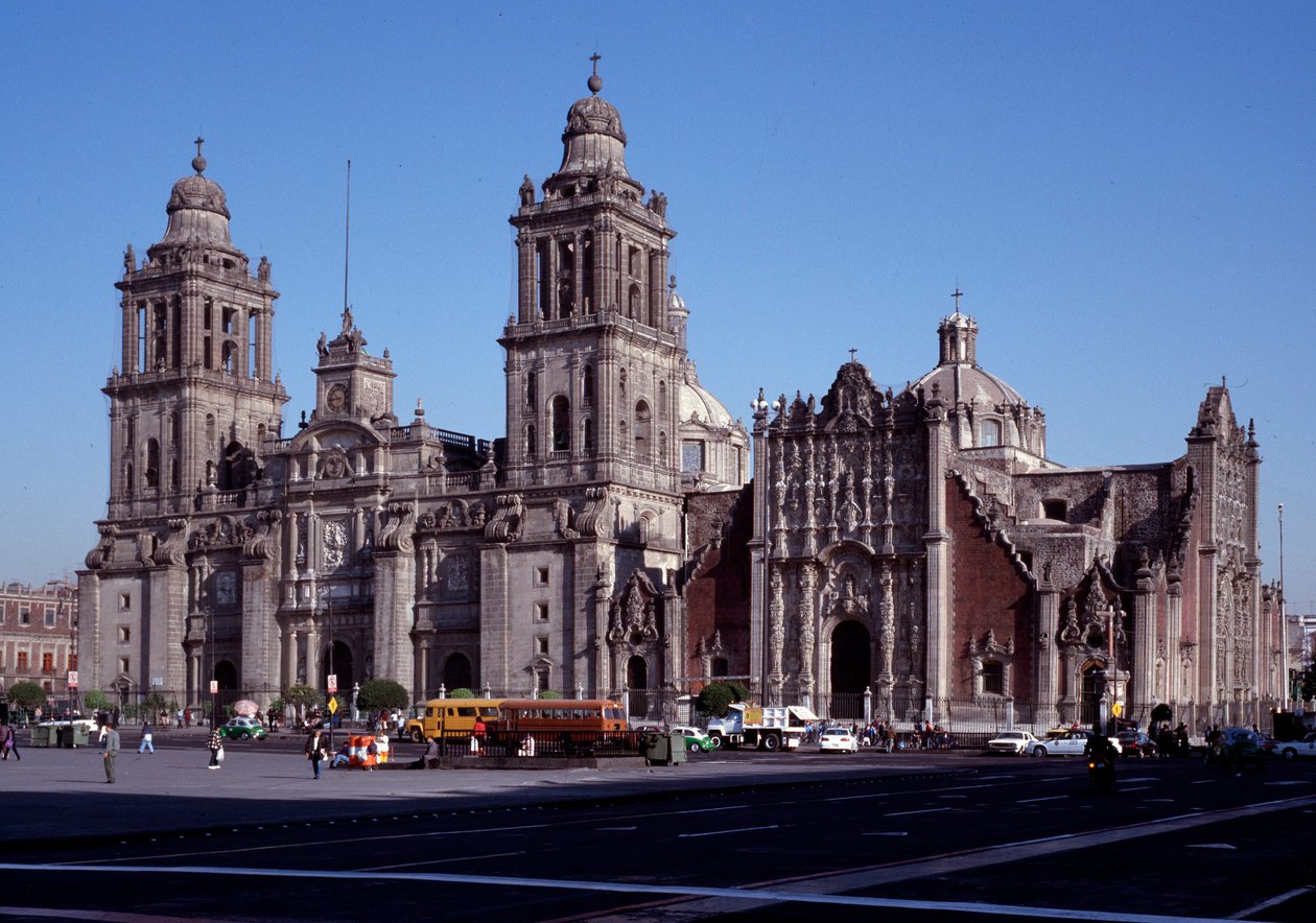 Arte barroco: vista de la Catedral Metropolitana de la Ciudad de México. Siglo XVIII México. de Unknown artist