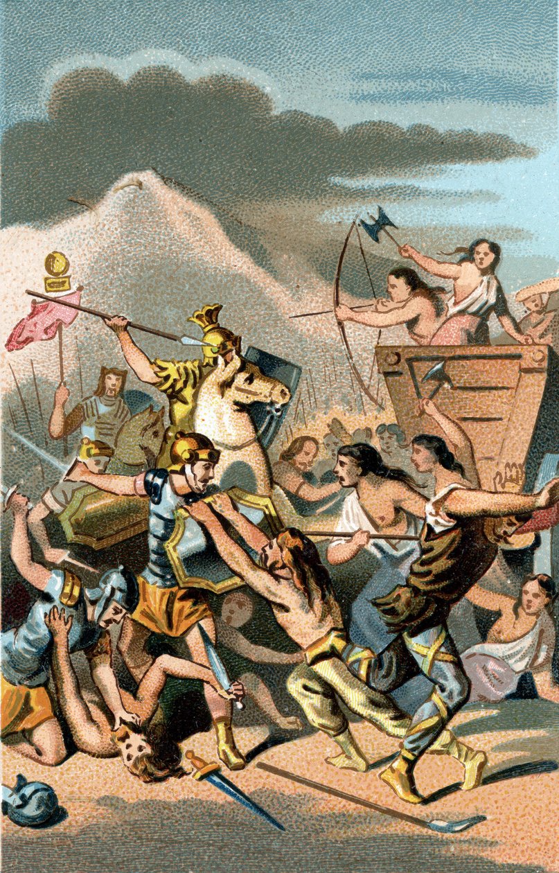 Batalla de Aix: invasión de los cimbros y teutones del 110 al 102 a.C. Los teutones fueron derrotados por Cayo Mario el sabio, cónsul romano. de Unknown artist