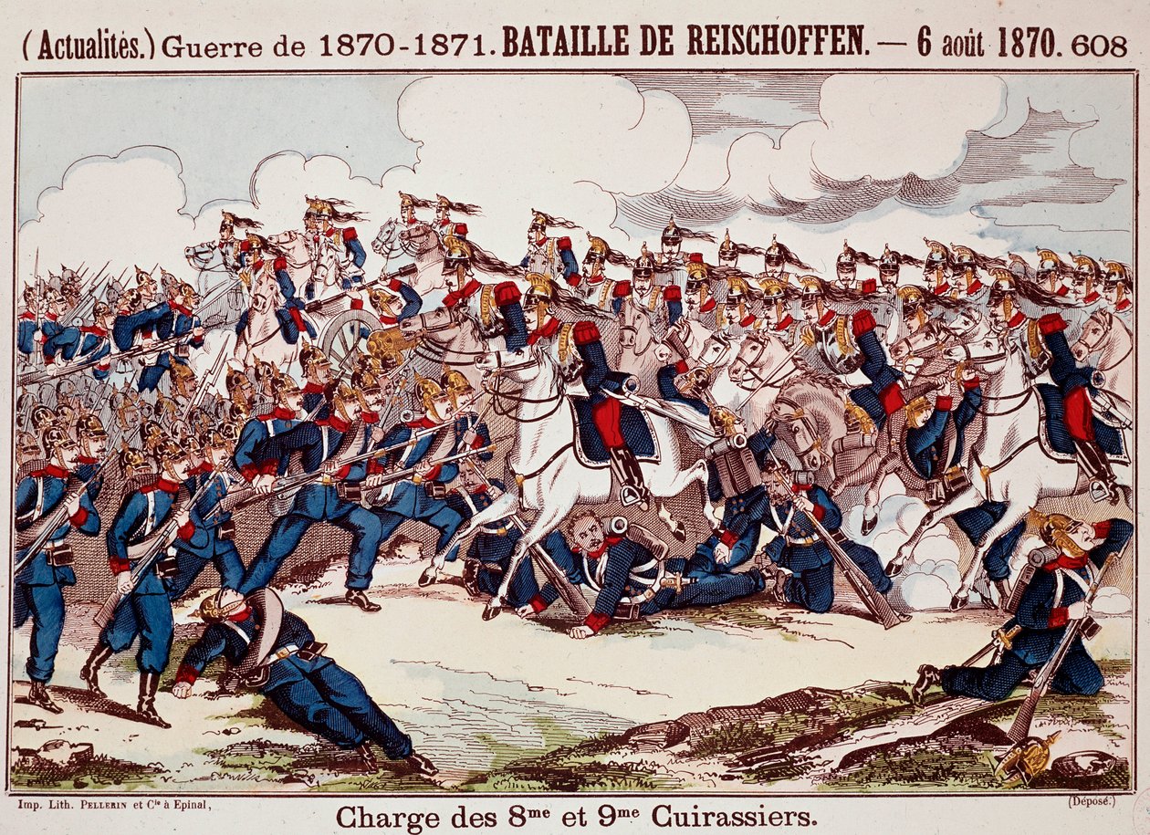 Batalla de Worth, el 6 de agosto de 1870 en las primeras etapas de la Guerra Franco-Prusiana (Grabado) de Unknown artist