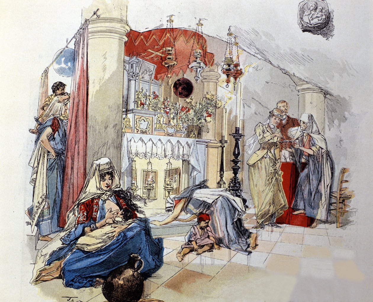 Belén (Cisjordania): La Cueva de la Leche. 1890 de Unknown artist