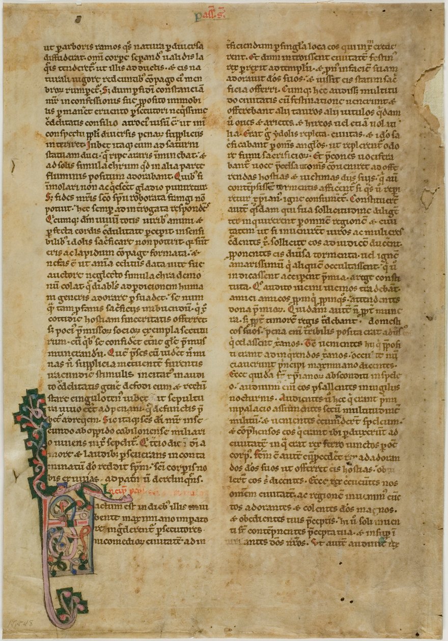 Bifolia de una Vita Sanctorum, o Vidas de los Santos de Unknown artist