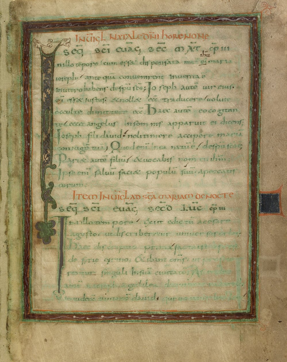 Bifolio de un leccionario evangélico (fols. 5 y 12) de Unknown artist