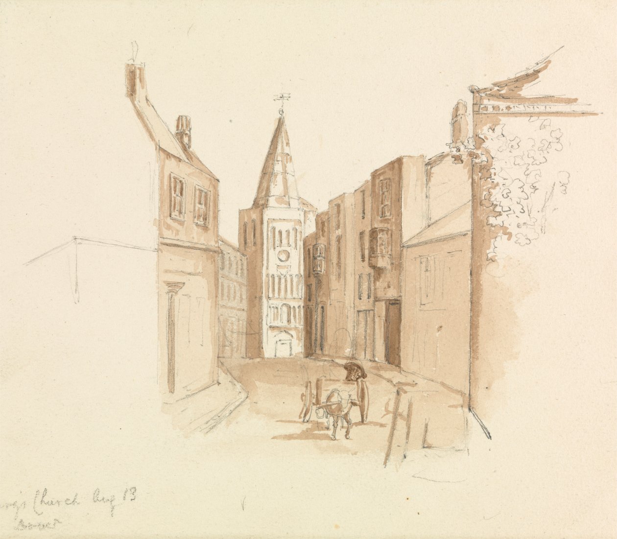Biggin Street e iglesia de St. Mary, Dover de Unknown artist