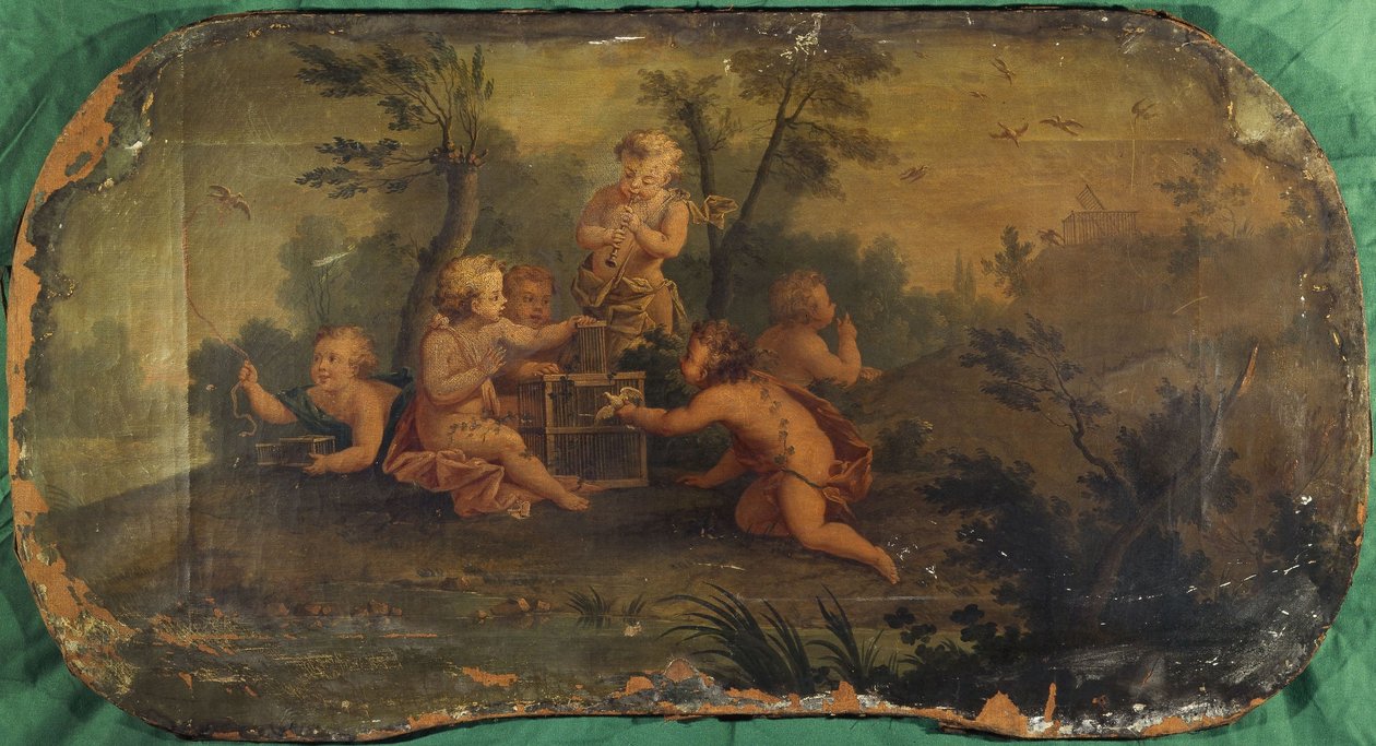 Niños pájaros o Primavera, entre 1701 y 1800 (óleo sobre lienzo) de Unknown artist