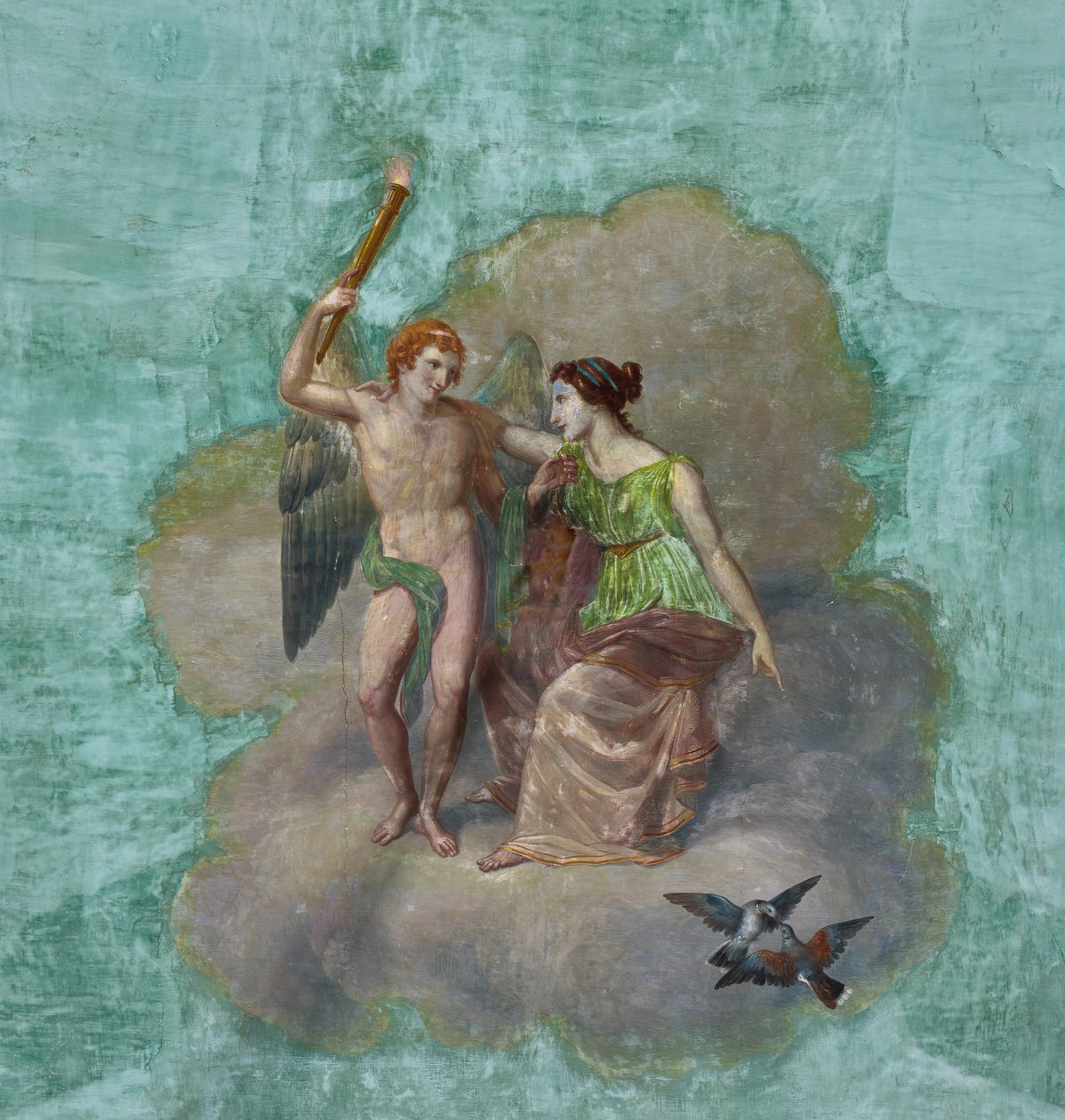 Pájaros, y Cupido y Psique, detalle de 3743687 (fresco) de Unknown artist