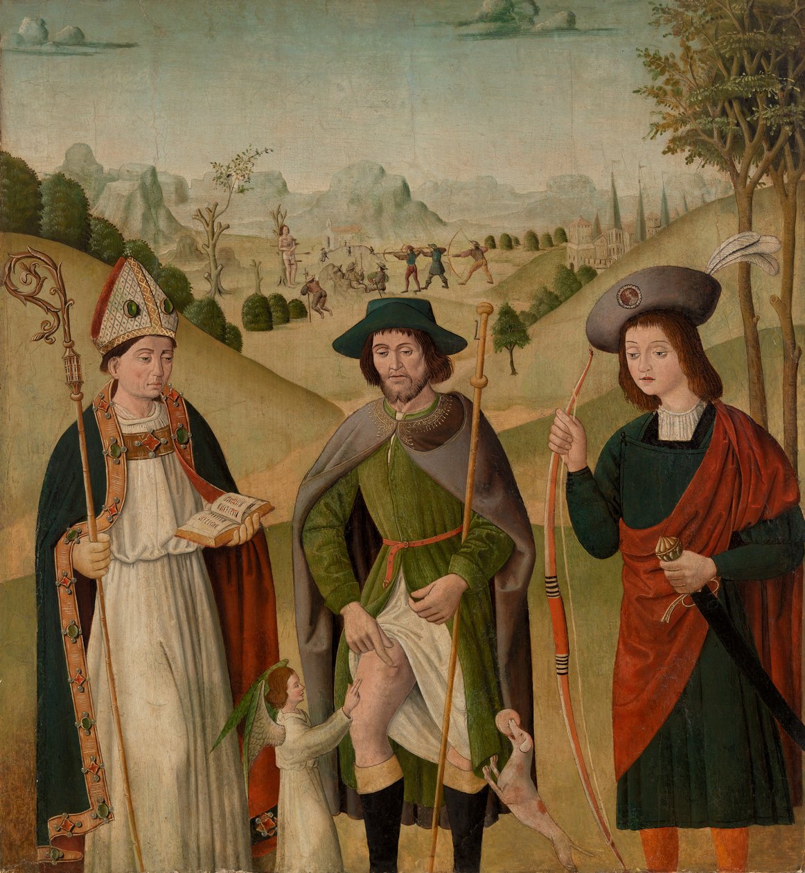Obispo santa, san roch y san sebastian de Unknown artist