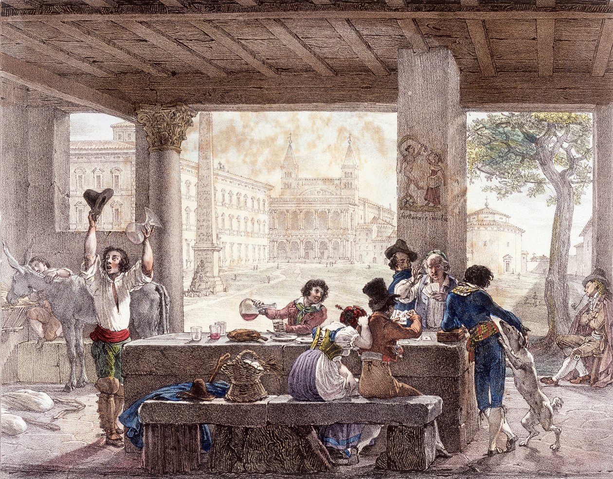 Bistró en Roma alrededor de 1820 de Unknown artist