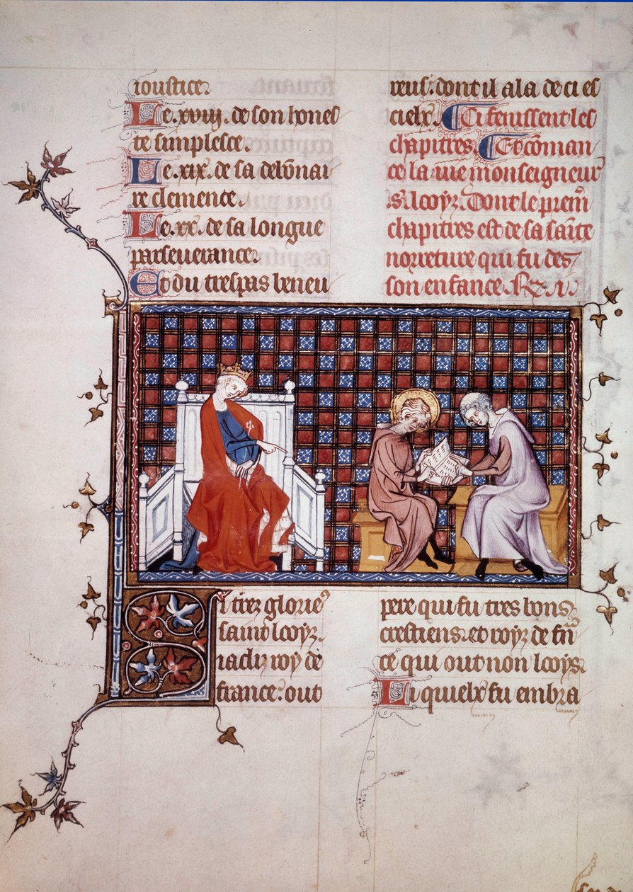 Blanca de Castilla, Reina de Francia, dirigiendo la educación de su hijo Luis IX (San Luis) de Unknown artist