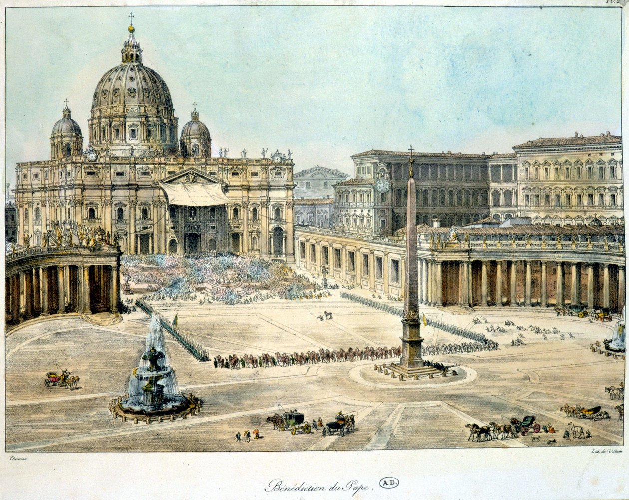 Bendición del Papa desde San Pedro de Roma, c. 1820 de Unknown artist