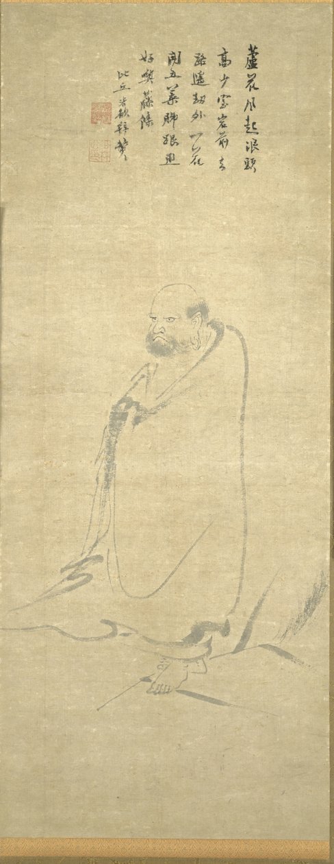 Bodhidharma cruzando el Yangzi en un junco de Unknown artist
