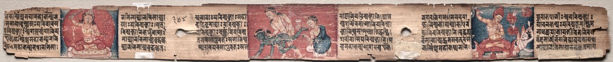 Bodhisattva Samantabhadra Purifica el Camino a la Iluminación, con Manjushri: Folio 348 (verso), del Gandavyuha-sutra (Escritura de la Suprema Arreglo) de Unknown artist