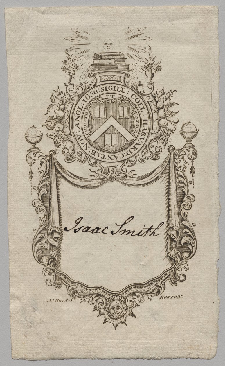Exlibris: Escudo de armas con la inscripción de Isaac Smith de Unknown artist
