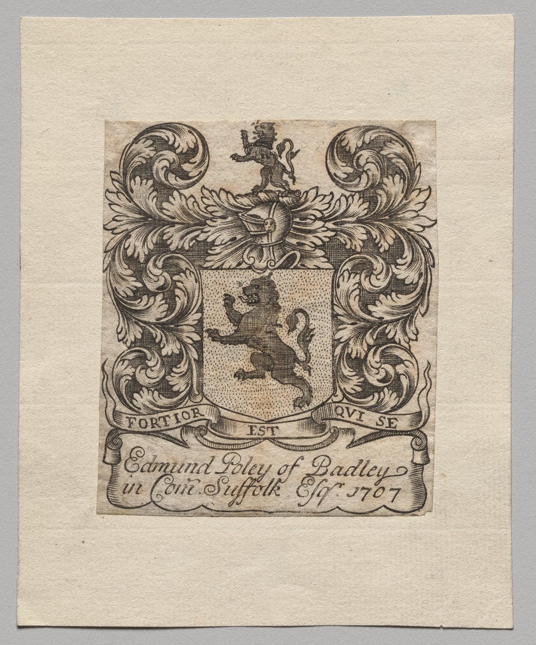 Exlibris: Edmund Poley de Badley de Unknown artist