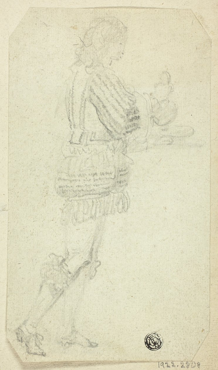 Niño vestido de época portando un objeto de Unknown artist