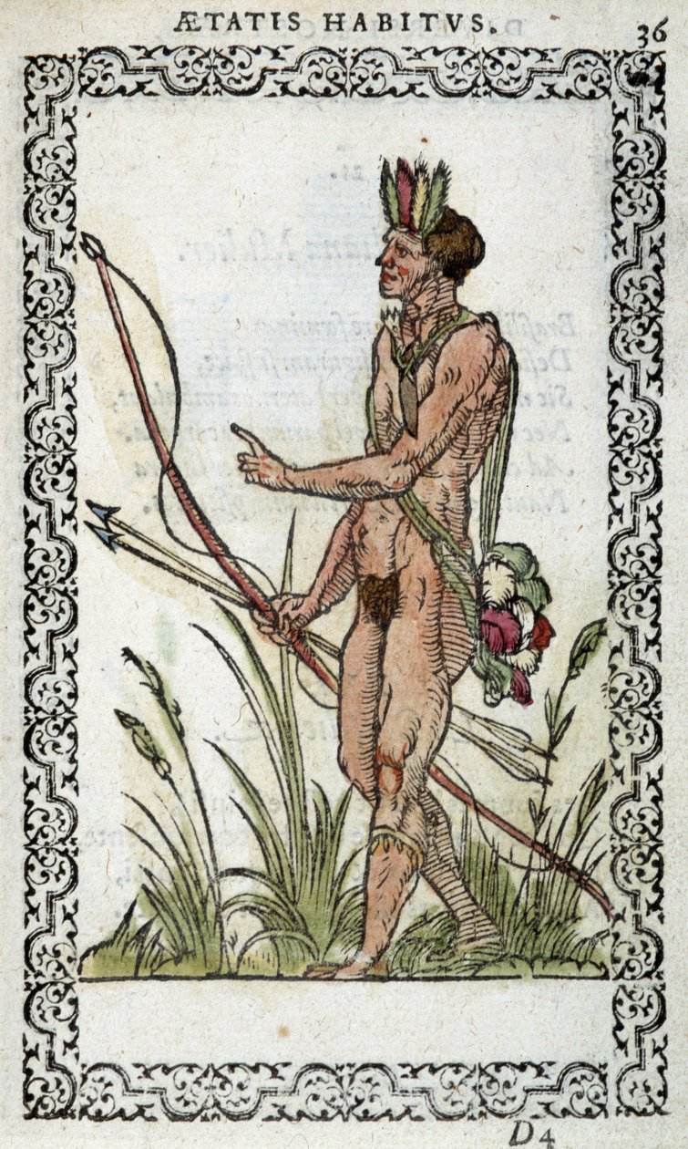 Brasileño en "Hábitos y efigies", por Jean Sluperius en 1572 de Unknown artist