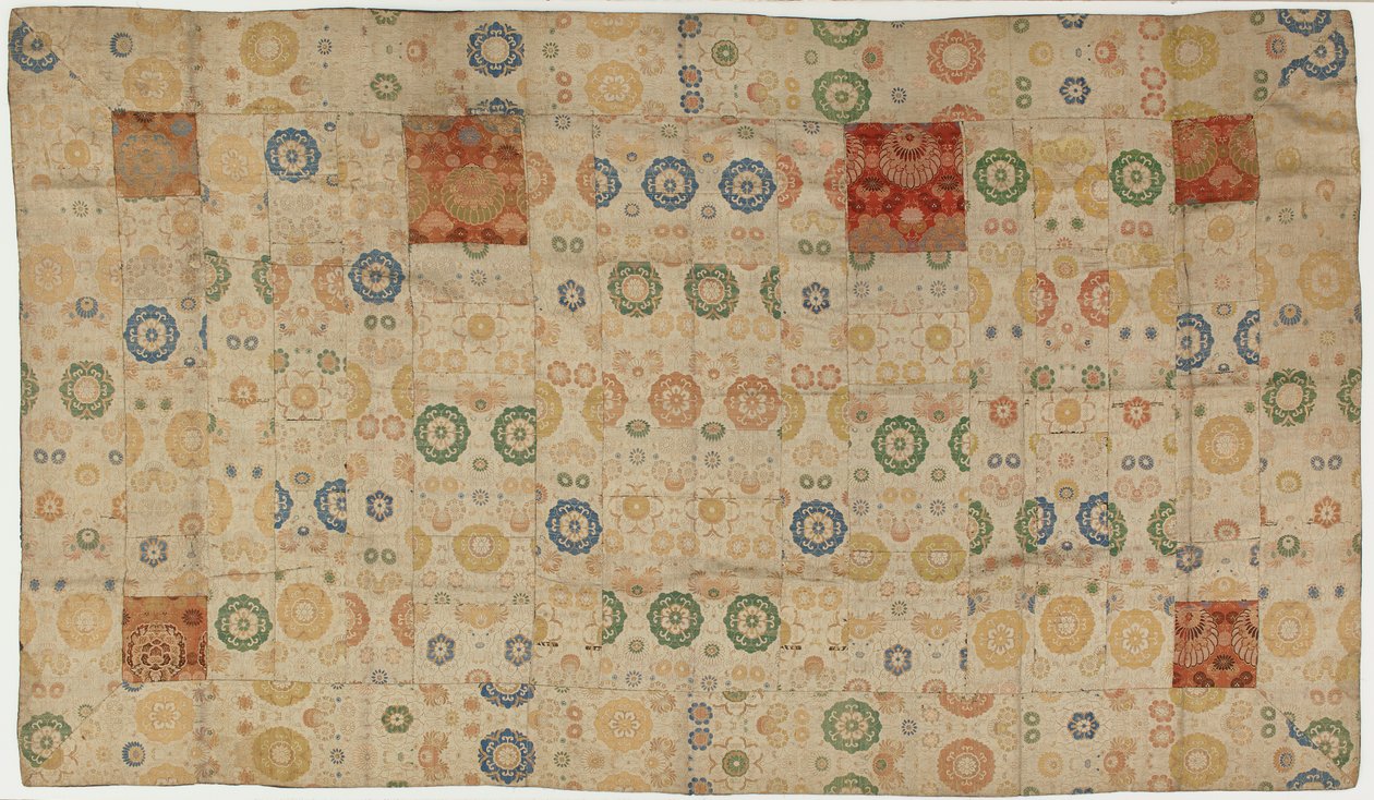 Brocado, seda. Túnica de monje budista, remendada; kesa de Unknown artist