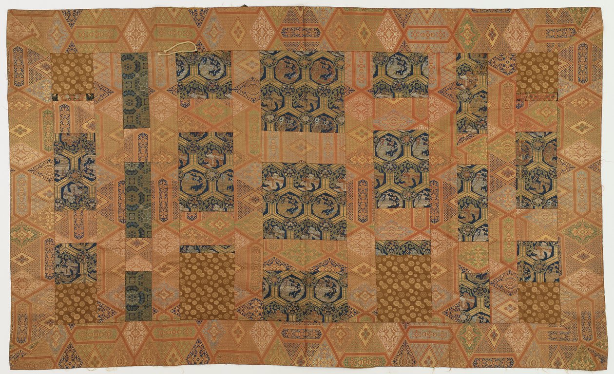 Brocado, seda. Túnica de monje budista, remendada; kesa de Unknown artist
