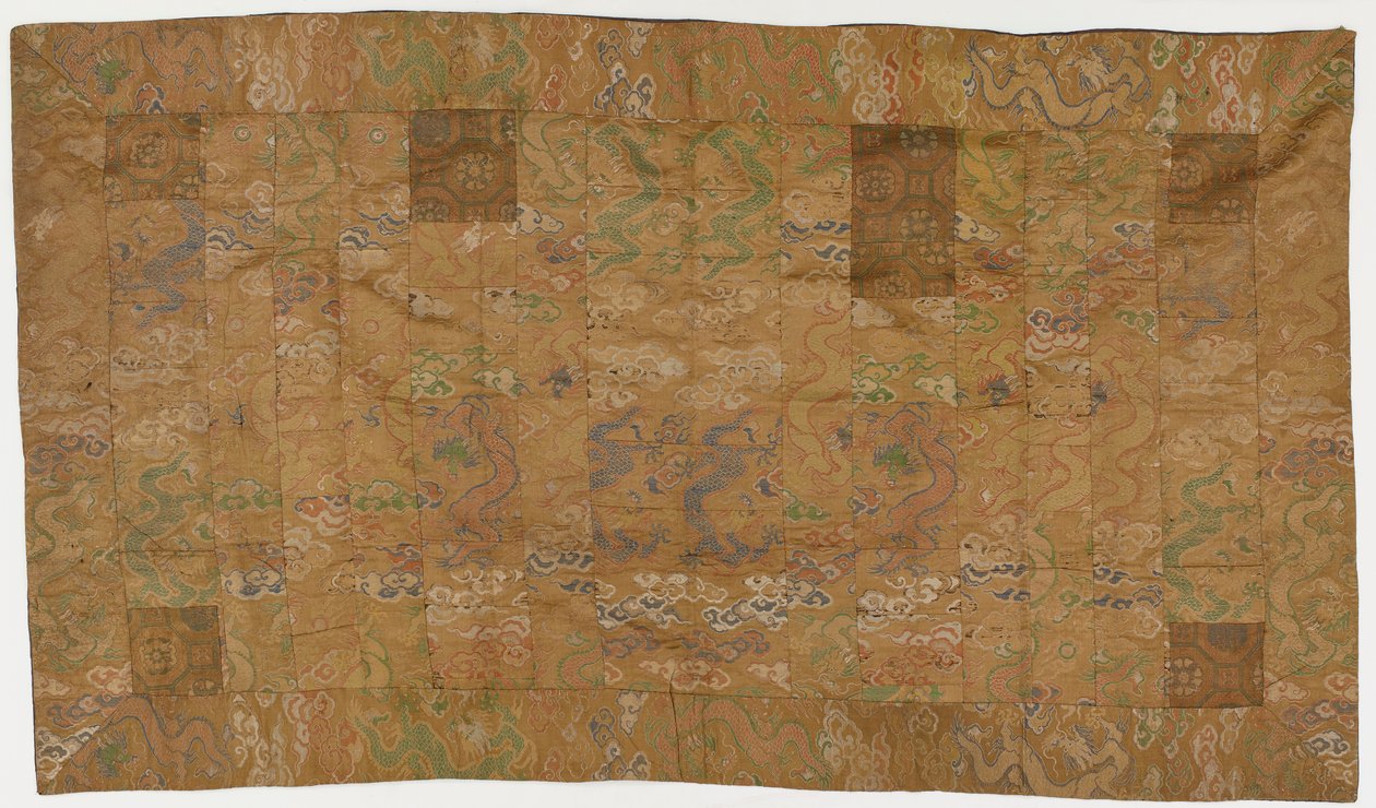 Brocado, seda. Túnica de monje budista, remendada; kesa de Unknown artist