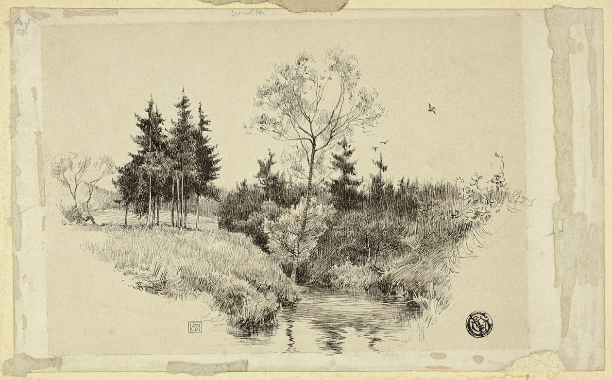 Arroyo en el bosque de Unknown artist