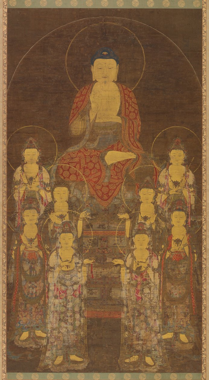 Buda Amitabha (Amita) y los ocho grandes bodhisattvas de Unknown artist