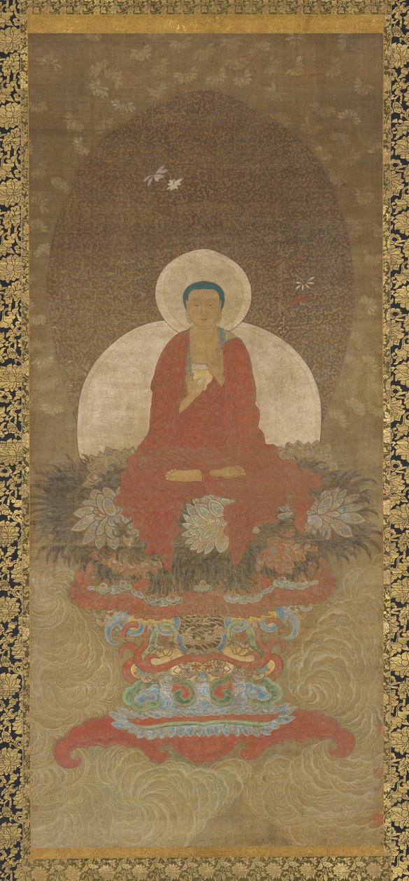 Buda entronizado en una estera de hierba Kusa de Unknown artist
