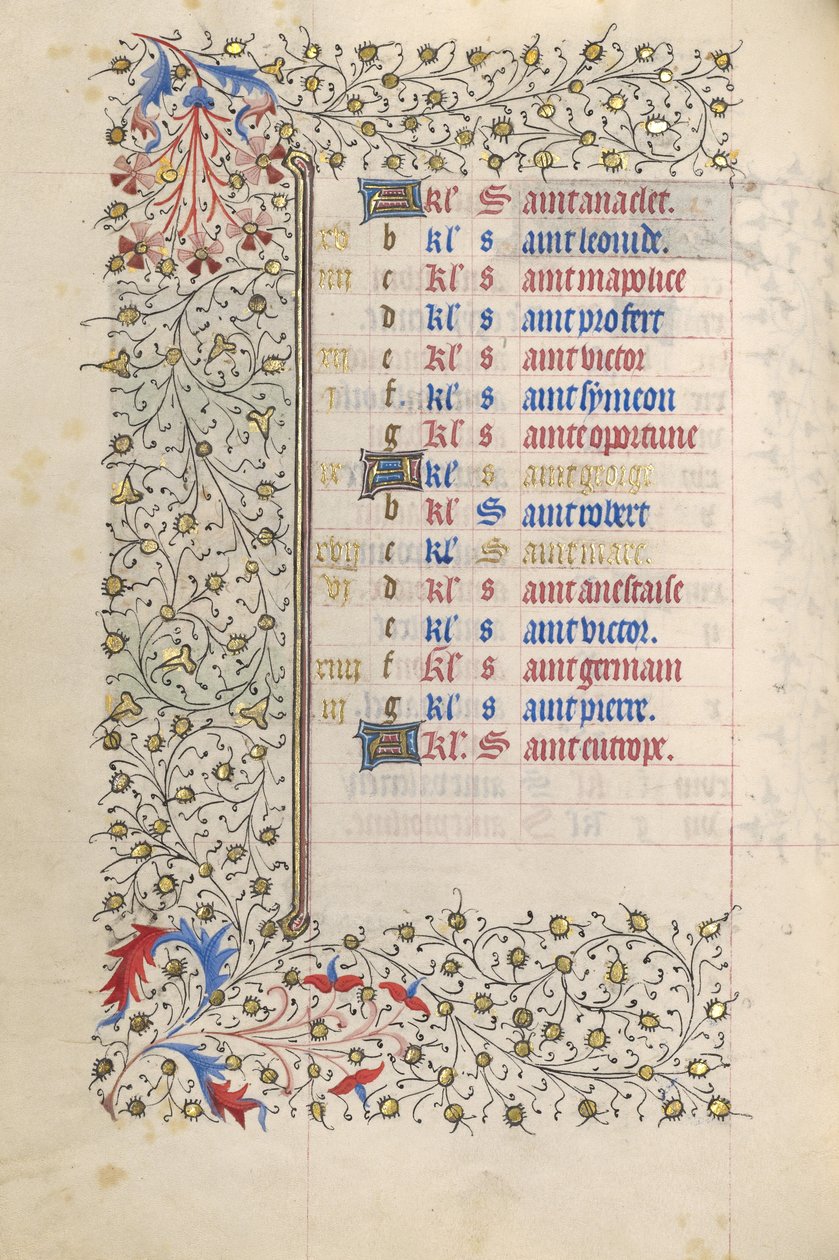 Calendario de Unknown artist