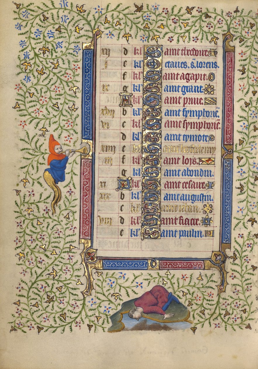 Página del calendario de agosto continuación de Unknown artist